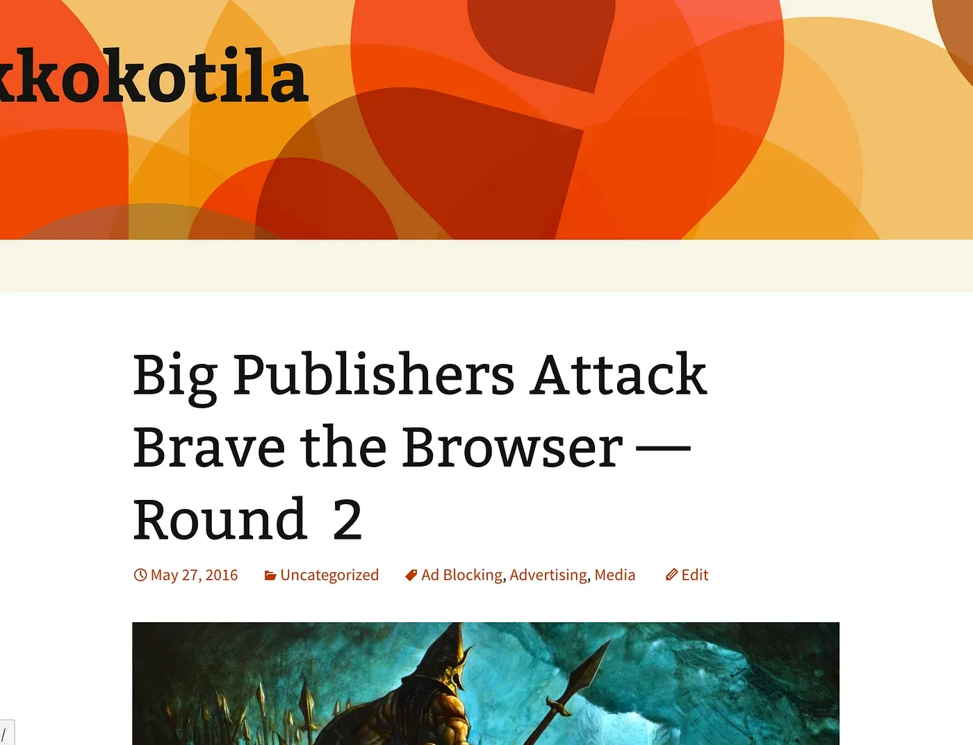 The imported post “Big Publishers Attack Brave the Browser — Round 2” on the WordPress site